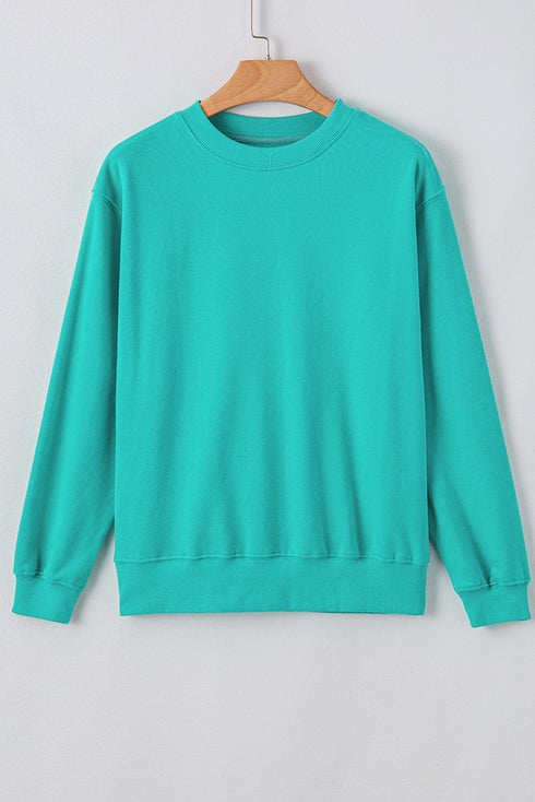 Essential Relaxed Fit Ribbed Trim Pullover Sweatshirt