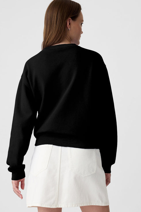 Essential Relaxed Fit Ribbed Trim Pullover Sweatshirt