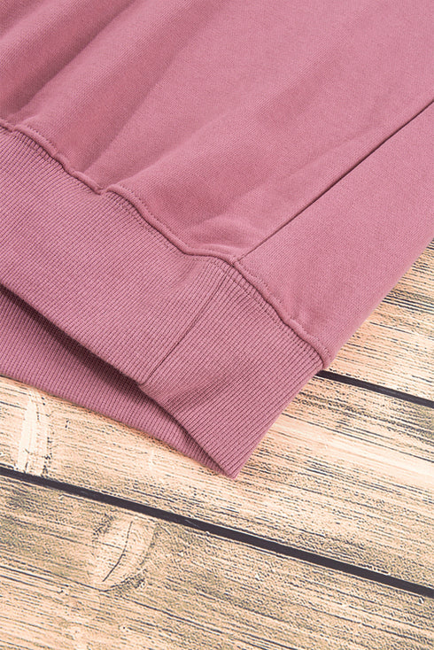 Essential Relaxed Fit Ribbed Trim Pullover Sweatshirt