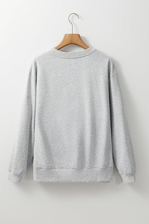 Essential Relaxed Fit Ribbed Trim Pullover Sweatshirt