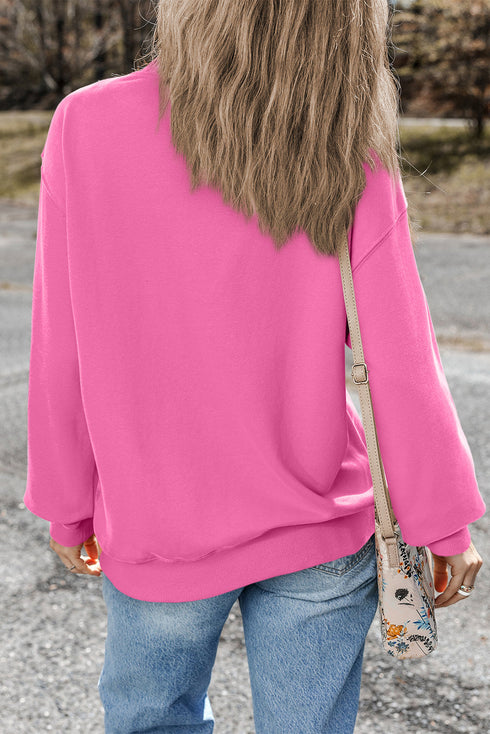 Essential Relaxed Fit Ribbed Trim Pullover Sweatshirt