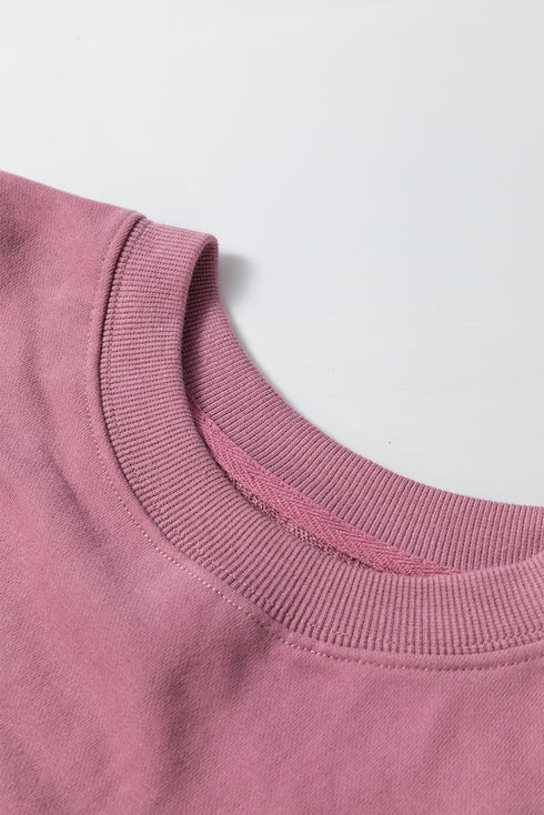 Essential Relaxed Fit Ribbed Trim Pullover Sweatshirt