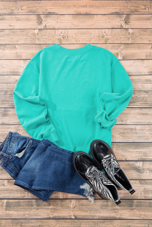 Essential Relaxed Fit Ribbed Trim Pullover Sweatshirt