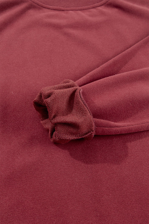 Essential Relaxed Fit Ribbed Trim Pullover Sweatshirt