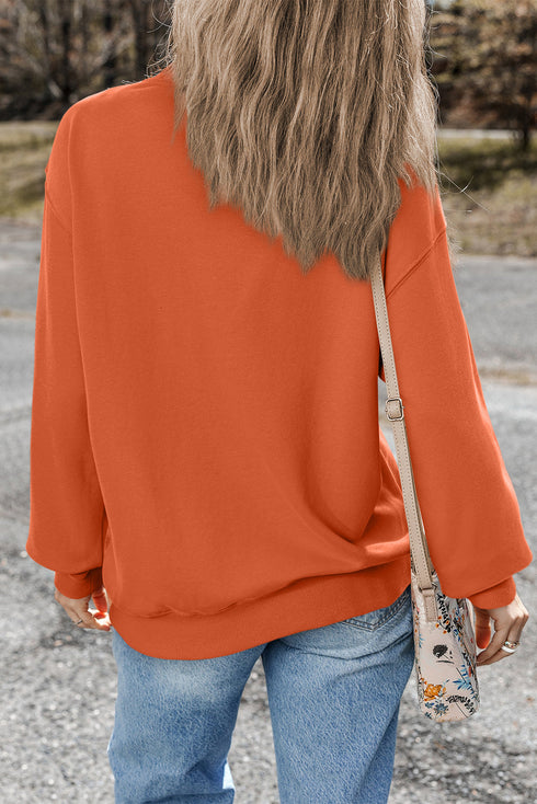 Essential Relaxed Fit Ribbed Trim Pullover Sweatshirt