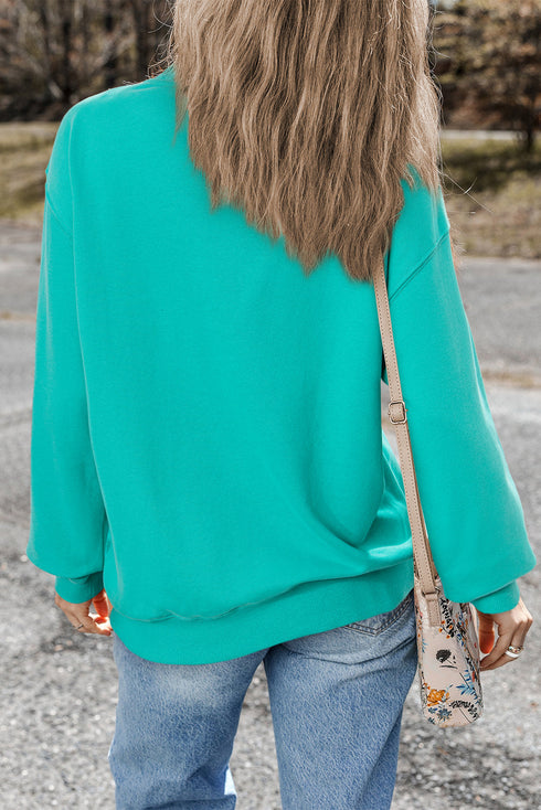 Essential Relaxed Fit Ribbed Trim Pullover Sweatshirt