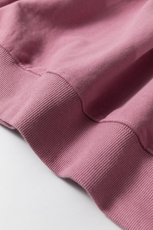 Essential Relaxed Fit Ribbed Trim Pullover Sweatshirt