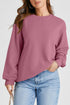 Essential Relaxed Fit Ribbed Trim Pullover Sweatshirt