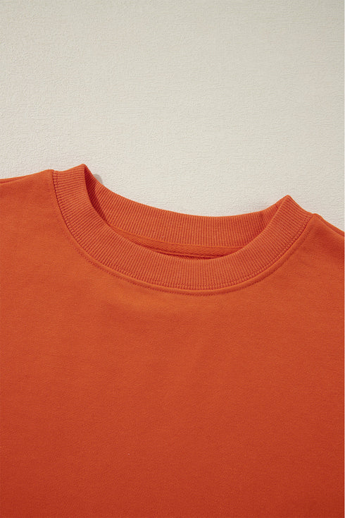 Essential Relaxed Fit Ribbed Trim Pullover Sweatshirt