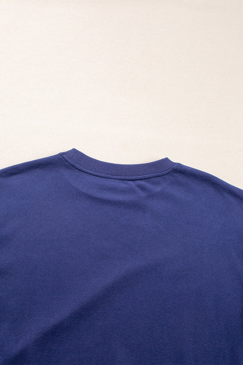 Essential Relaxed Fit Ribbed Trim Pullover Sweatshirt