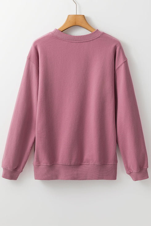 Essential Relaxed Fit Ribbed Trim Pullover Sweatshirt