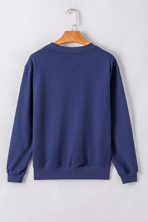Essential Relaxed Fit Ribbed Trim Pullover Sweatshirt