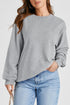 Essential Relaxed Fit Ribbed Trim Pullover Sweatshirt