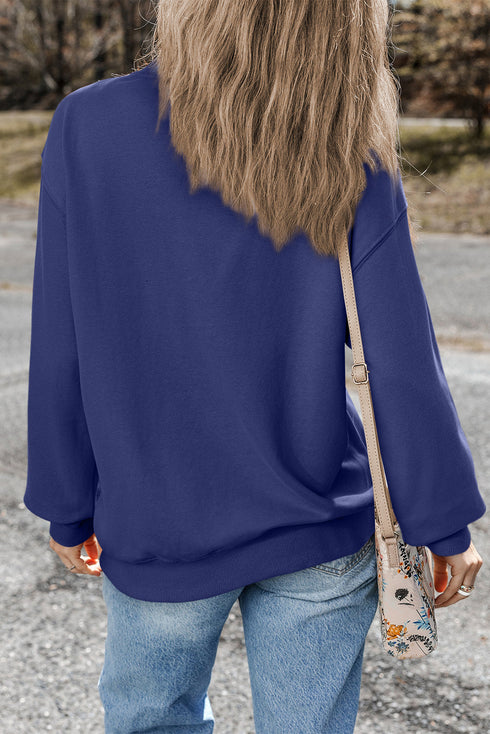 Essential Relaxed Fit Ribbed Trim Pullover Sweatshirt