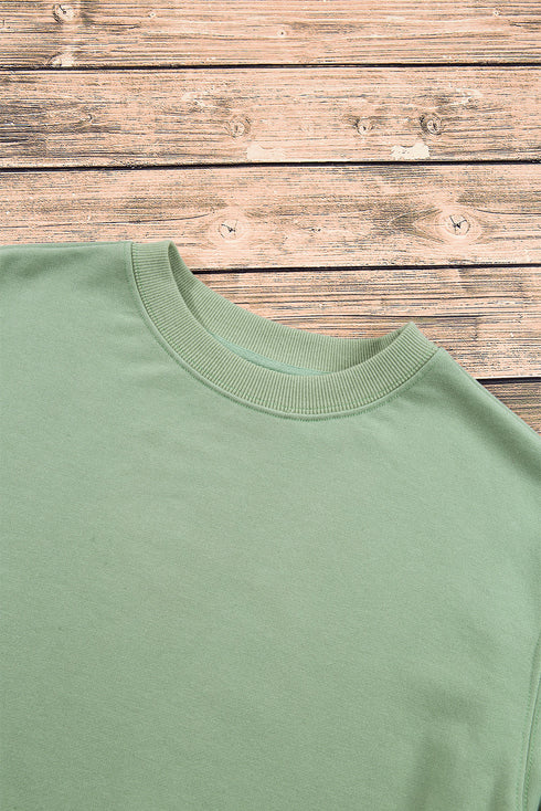 Essential Relaxed Fit Ribbed Trim Pullover Sweatshirt