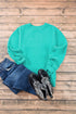 Essential Relaxed Fit Ribbed Trim Pullover Sweatshirt