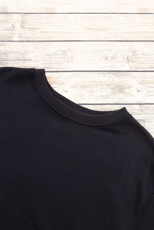 Essential Relaxed Fit Ribbed Trim Pullover Sweatshirt