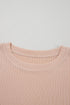 Essential Ribbed Texture Round Neck Short Sleeve Knit Comfort Top