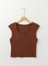 Essential Scoop Neck Cap Sleeve Fitted Jersey Top