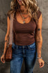 Essential Scoop Neck Cap Sleeve Fitted Jersey Top