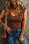 Essential Scoop Neck Cap Sleeve Fitted Jersey Top