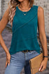 Essential Stitch Detail Round Neck Summer Tank Top