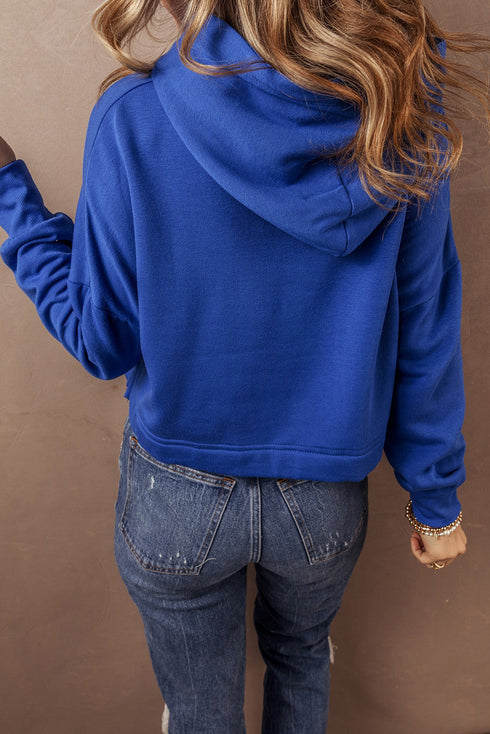 Essential Wide Cord Cropped Pullover Hoodie