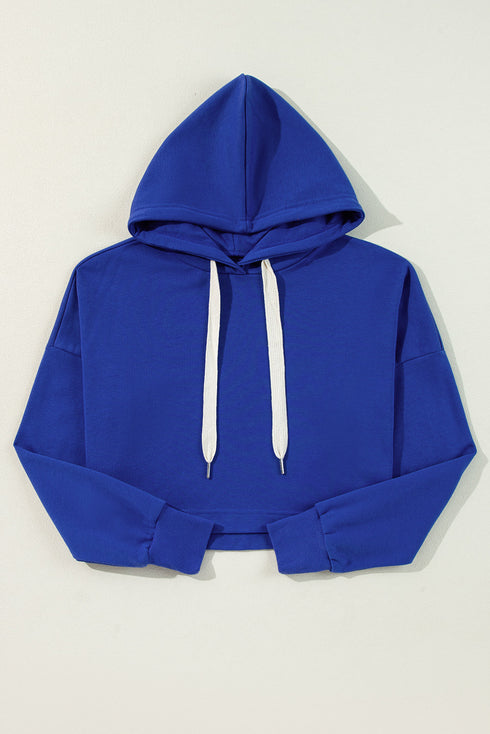 Essential Wide Cord Cropped Pullover Hoodie