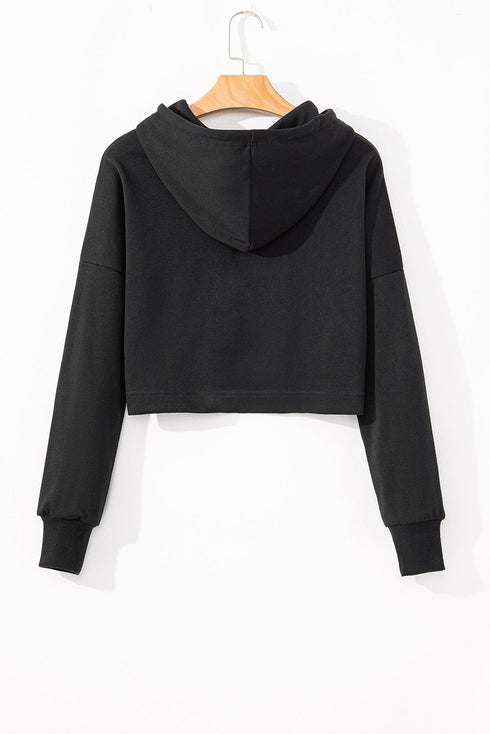 Essential Wide Cord Cropped Pullover Hoodie