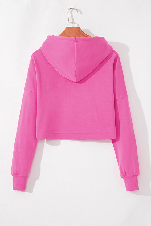 Essential Wide Cord Cropped Pullover Hoodie