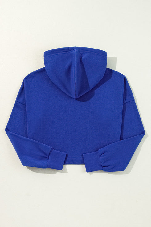 Essential Wide Cord Cropped Pullover Hoodie