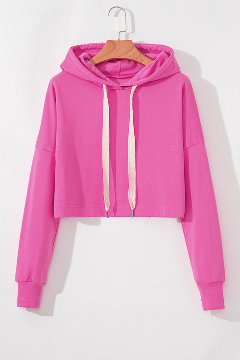 Essential Wide Cord Cropped Pullover Hoodie