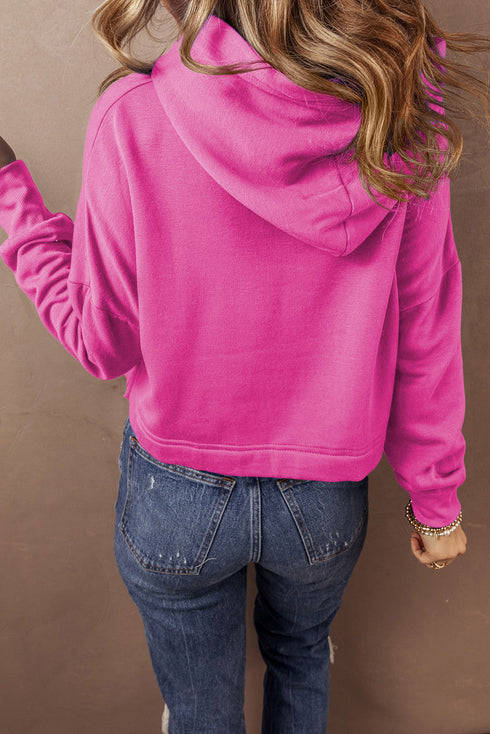 Essential Wide Cord Cropped Pullover Hoodie