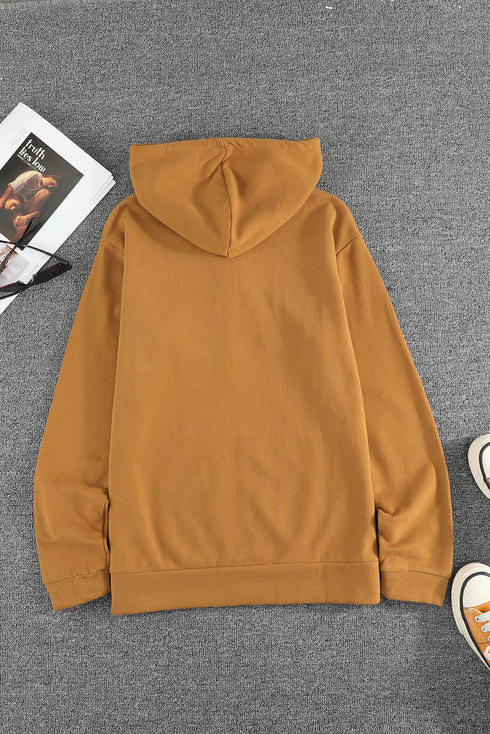 Essential Zip Front Drawstring Pocketed Hoodie
