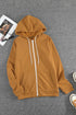 Essential Zip Front Drawstring Pocketed Hoodie