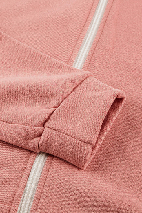 Essential Zip Front Drawstring Pocketed Hoodie