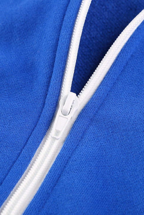 Essential Zip Front Drawstring Pocketed Hoodie