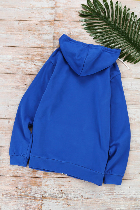 Essential Zip Front Drawstring Pocketed Hoodie