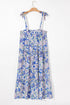 Ethereal Bloom Print Adjustable Strap Tiered Ruffle Maxi Dress