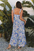 Ethereal Bloom Print Adjustable Strap Tiered Ruffle Maxi Dress