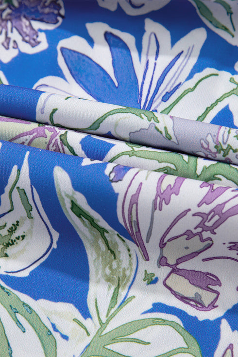 Ethereal Bloom Print Adjustable Strap Tiered Ruffle Maxi Dress