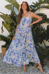 Ethereal Bloom Print Adjustable Strap Tiered Ruffle Maxi Dress
