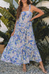 Ethereal Bloom Print Adjustable Strap Tiered Ruffle Maxi Dress