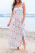 Ethereal Garden Bloom Square Neck Flutter Sleeve Backless A Line Maxi Dress