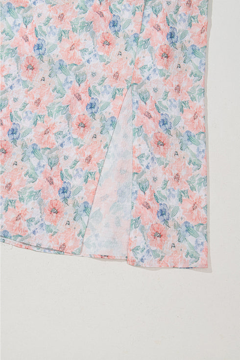 Ethereal Garden Bloom Square Neck Flutter Sleeve Backless A Line Maxi Dress