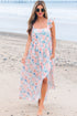 Ethereal Garden Bloom Square Neck Flutter Sleeve Backless A Line Maxi Dress