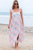 Ethereal Garden Bloom Square Neck Flutter Sleeve Backless A Line Maxi Dress