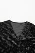 Evening Grace Textured V-Neck Balloon Sleeve Velvet Mini Dress