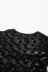 Evening Grace Textured V-Neck Balloon Sleeve Velvet Mini Dress