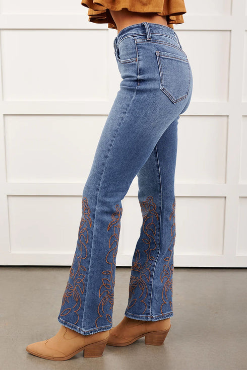 Everyday Easy Ashleigh Embroidered Flare Leg Jeans